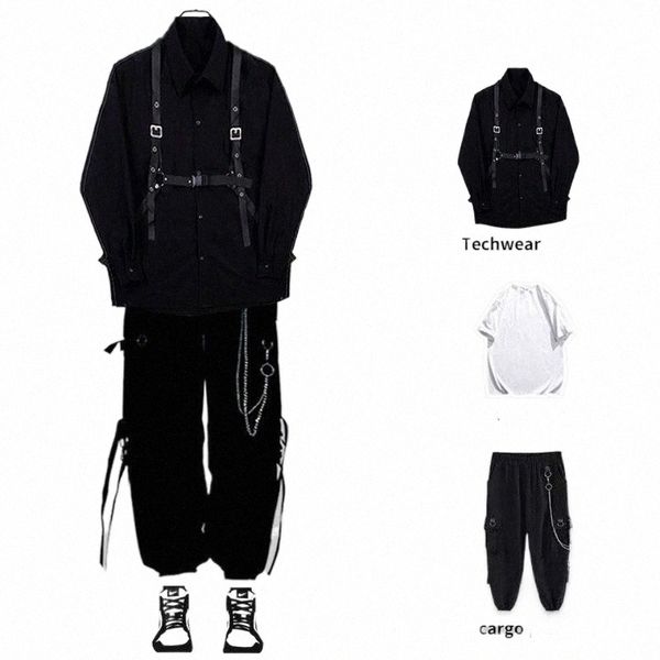 men's tracksuits houzhou techwear sets black cargo pants shirt kit long sleeve shirts korean streetwear hip hop harajuku spring f5cp#, Gray
men's tracksuits houzhou techwear sets black cargo pants shirt kit long sleeve shirts korean streetwear hip hop harajuku spring f5cp#, Gray