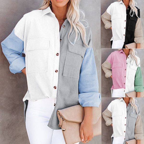 shirts for women long sleeve solid color corduroy fabric women and blouses fashion elegant casual office shirt, White
shirts for women long sleeve solid color corduroy fabric women and blouses fashion elegant casual office shirt, White