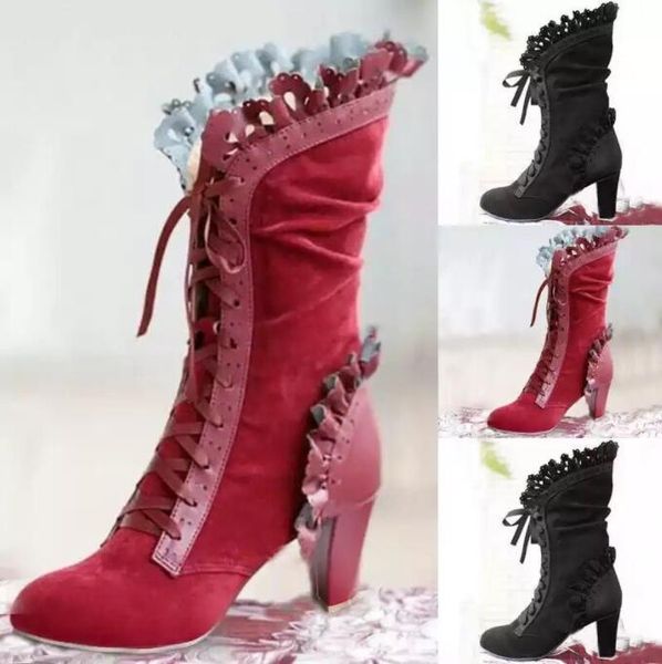 high heel boots women steampunk women leather suede boots autumn vintage winter shoes women lace up cosplay boots, Black
high heel boots women steampunk women leather suede boots autumn vintage winter shoes women lace up cosplay boots, Black
