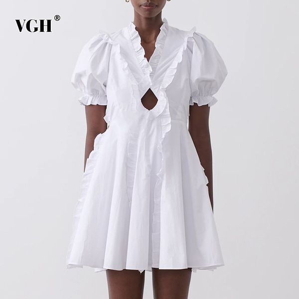 white casual dress for women v neck puff short sleeve high waist hollow out lace up bowknot mini dresses female fashion 210507, Black;gray
white casual dress for women v neck puff short sleeve high waist hollow out lace up bowknot mini dresses female fashion 210507, Black;gray