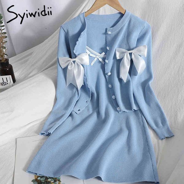 bow knitted 2 piece blouse and camis dress for women breasted long sleeve oneck shirts aline dresses summer 210415, White
bow knitted 2 piece blouse and camis dress for women breasted long sleeve oneck shirts aline dresses summer 210415, White