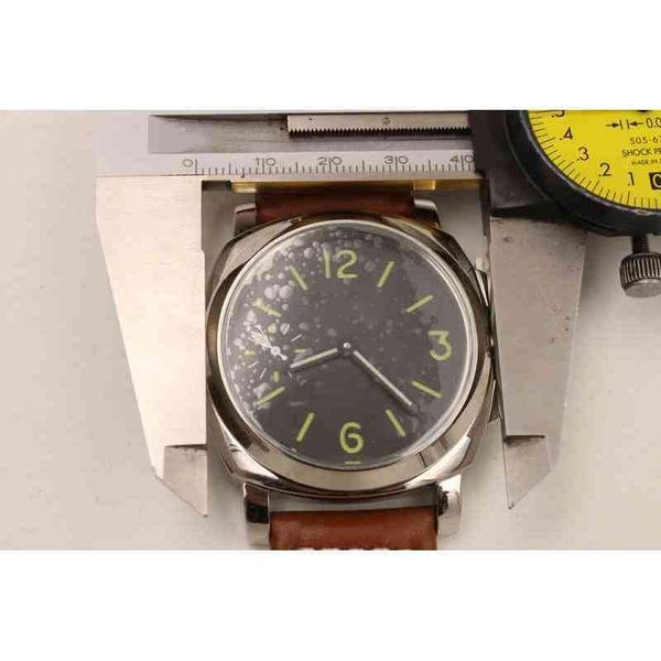 men's watch manual winding mechanical movement luminous pam 00111 44mm sports leather factory, Slivery;brown
men's watch manual winding mechanical movement luminous pam 00111 44mm sports leather factory, Slivery;brown