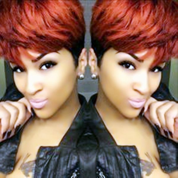 short human hair pixie cut wigs for black women machine made hairstyles layered wavy tapered back 1b/30# ombre non lace front wigs, Black;brown
short human hair pixie cut wigs for black women machine made hairstyles layered wavy tapered back 1b/30# ombre non lace front wigs, Black;brown
