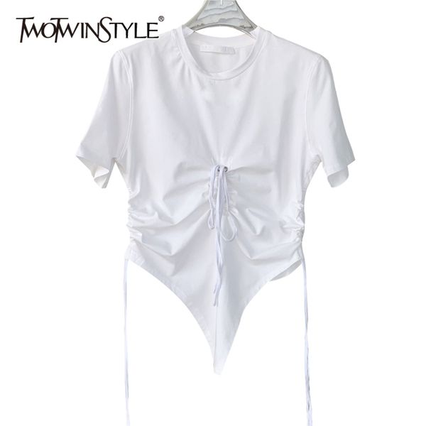 drawstring lace up bowknot for women o neck short sleeve slim irregular t shirts female fashion clothing 210423, White
drawstring lace up bowknot for women o neck short sleeve slim irregular t shirts female fashion clothing 210423, White