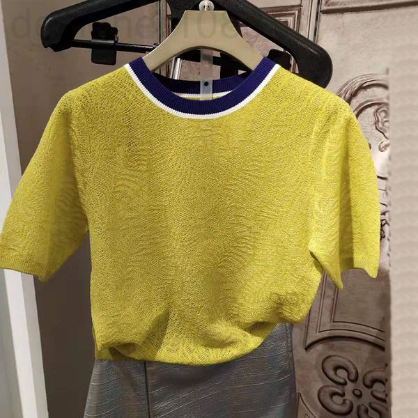 women's t-shirt designer 2022 new french chic sweet spicy yellow color matching sweater high-end thin short sleeve t-shirt women's, White
women's t-shirt designer 2022 new french chic sweet spicy yellow color matching sweater high-end thin short sleeve t-shirt women's, White