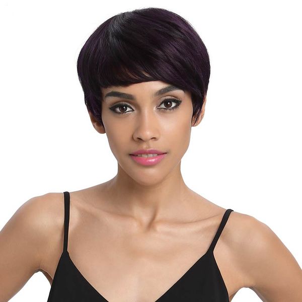 brazilian straight remy none lace wigs for black women short pixie cut machine made human hair wigs with bangs, Black;brown
brazilian straight remy none lace wigs for black women short pixie cut machine made human hair wigs with bangs, Black;brown
