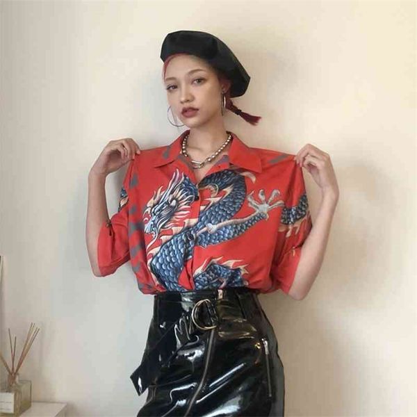 women/man blouses oversized blouse harajuku dragon printing streetwear short sleeve shirts female blusas mujer 210326, White
women/man blouses oversized blouse harajuku dragon printing streetwear short sleeve shirts female blusas mujer 210326, White