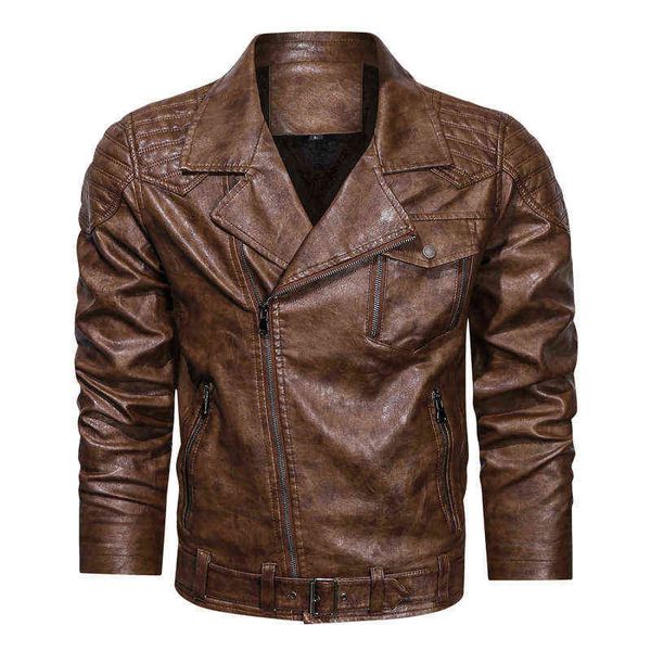 men's winter pu leather fleece jacket vintage motorcycle jackets male biker bomber coats fashion fur lined warm overcoat t220728, Black
men's winter pu leather fleece jacket vintage motorcycle jackets male biker bomber coats fashion fur lined warm overcoat t220728, Black