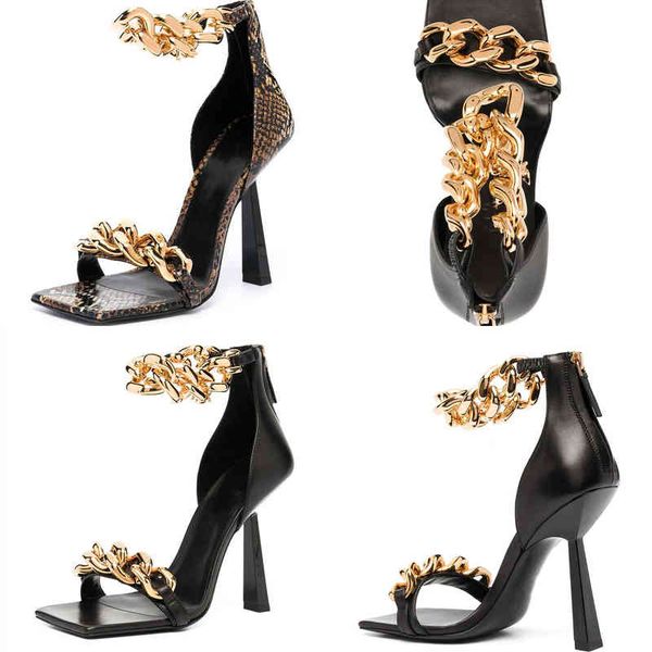 sandals high heel metal chain narrow band ankle strap summer party shoes genuine leather square toe zip open toes sandalias 220427, Black
sandals high heel metal chain narrow band ankle strap summer party shoes genuine leather square toe zip open toes sandalias 220427, Black