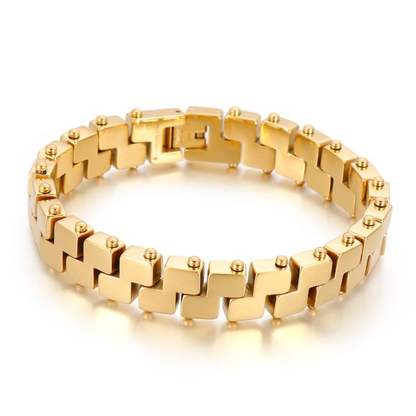14mm 8.66 inch silver/ gold stainless steel cool link chain bracelet bangle for mens women fashion gifts, Black
14mm 8.66 inch silver/ gold stainless steel cool link chain bracelet bangle for mens women fashion gifts, Black