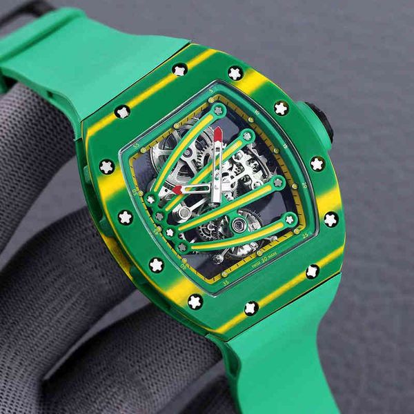 watches wristwatch designer richa milles carbon fiber green lizard mens real tourbillon mechanical watch hollowed out luminous tape, Slivery;golden
watches wristwatch designer richa milles carbon fiber green lizard mens real tourbillon mechanical watch hollowed out luminous tape, Slivery;golden