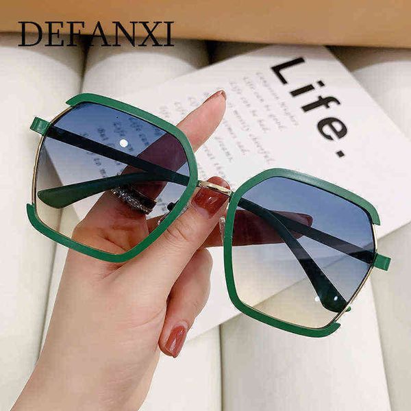 new fashion lady oversized sunglasses luxury brand designer popular gradient eyewear large metal square sun glasses green brown 220728, White;black
new fashion lady oversized sunglasses luxury brand designer popular gradient eyewear large metal square sun glasses green brown 220728, White;black