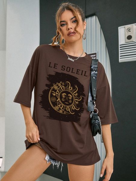 sun & moon & letter graphic drop shoulder tee 288a#, White
sun & moon & letter graphic drop shoulder tee 288a#, White