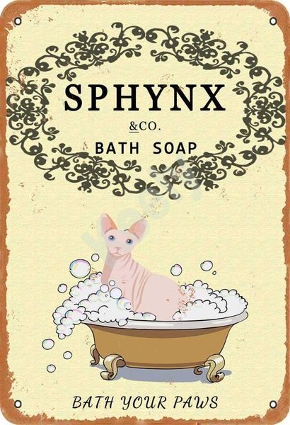 sphynx cat bath soap metal vintage tin sign wall decoration 12x8 inches for cafe bars restaurants pubs man cave decorative
sphynx cat bath soap metal vintage tin sign wall decoration 12x8 inches for cafe bars restaurants pubs man cave decorative