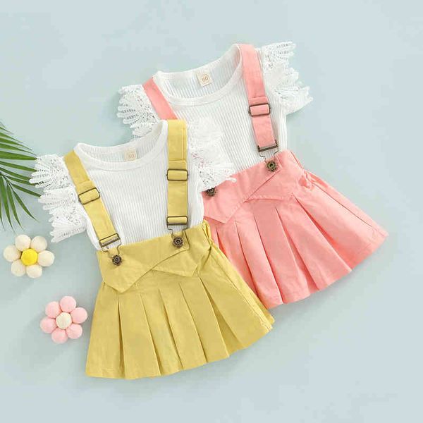 citgeett summer kids girl short sleeve suspender skirt lace flower patchwork casual clothing set j220711, White
citgeett summer kids girl short sleeve suspender skirt lace flower patchwork casual clothing set j220711, White