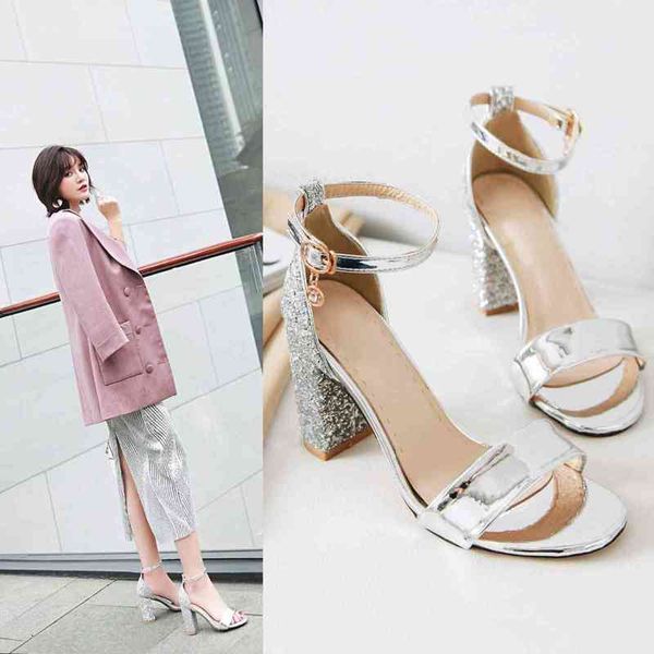sandals women high heel pu square toe buckle summer fashion casual dress golden silver rg84 di0n, Black
sandals women high heel pu square toe buckle summer fashion casual dress golden silver rg84 di0n, Black