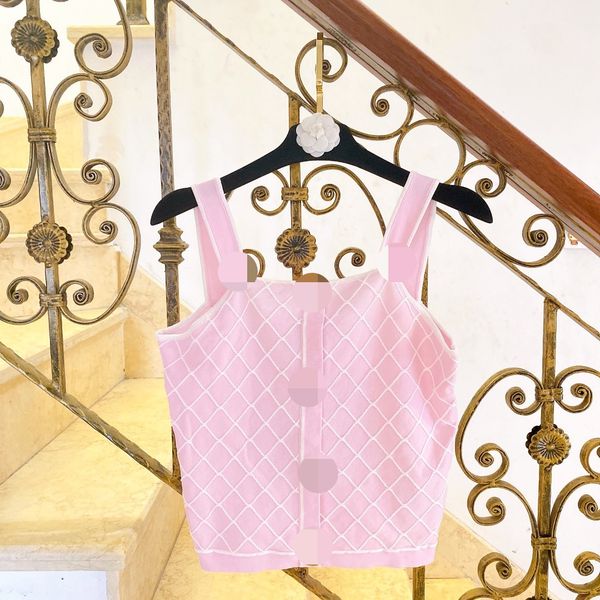 703 2022 milan runway summer brand same style sweater sleeveless crew neck pink pullover womens qian, White;black
703 2022 milan runway summer brand same style sweater sleeveless crew neck pink pullover womens qian, White;black