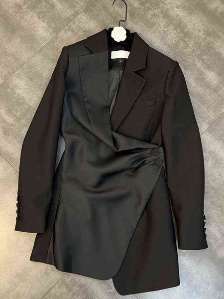 premium autumn arrival long sleeve turn down collar irregular double buttons black slim blazer women suit coat gd688, White;black
premium autumn arrival long sleeve turn down collar irregular double buttons black slim blazer women suit coat gd688, White;black