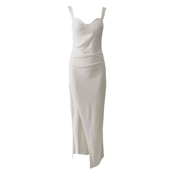casual dresses elegant women sleeveless white dress vintage slim solid color high hem split wedding birthday party summer clothing, Black;gray
casual dresses elegant women sleeveless white dress vintage slim solid color high hem split wedding birthday party summer clothing, Black;gray