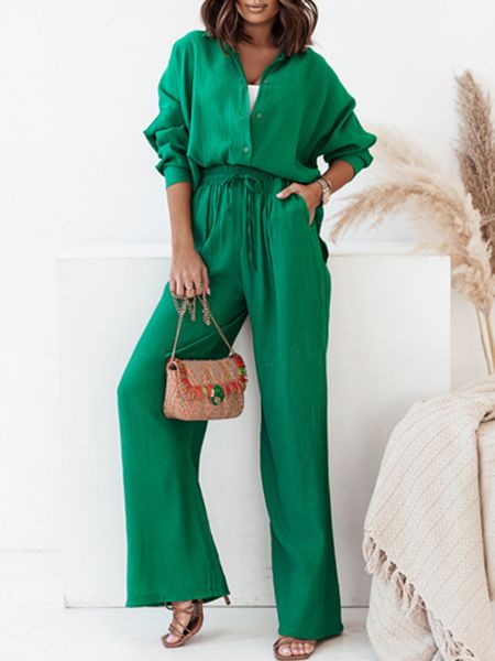 women solid two piece set outfits elegant office lady blouse shirt drawstring pants spring summer button loose simple suit 220714, Black
women solid two piece set outfits elegant office lady blouse shirt drawstring pants spring summer button loose simple suit 220714, Black