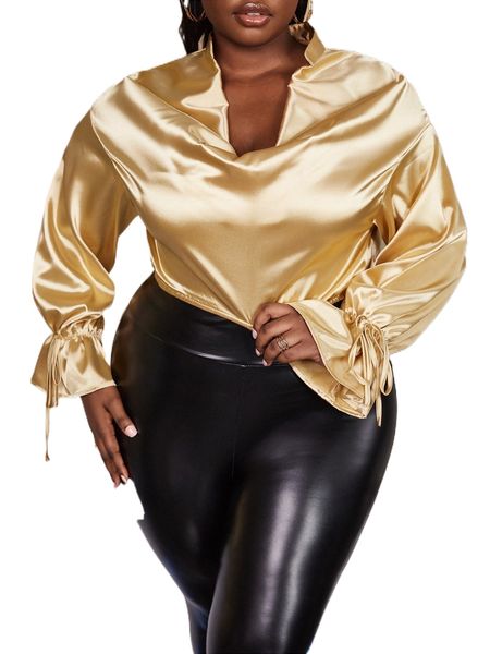 sxy plus draped collar flounce sleeve blouse b2lm#, Black
sxy plus draped collar flounce sleeve blouse b2lm#, Black