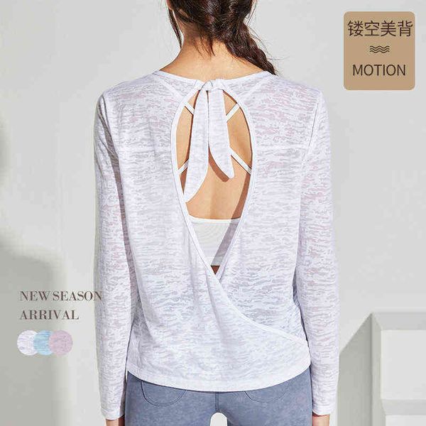 spring and autumn yoga clothes sportswear women's long sleeved quick drying blouse hollowed out backless fitness, Gray
spring and autumn yoga clothes sportswear women's long sleeved quick drying blouse hollowed out backless fitness, Gray