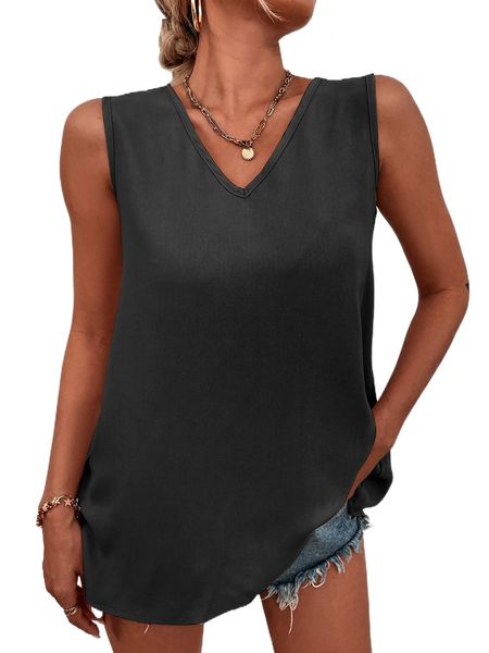 v-neck solid tank s33v#, White
v-neck solid tank s33v#, White