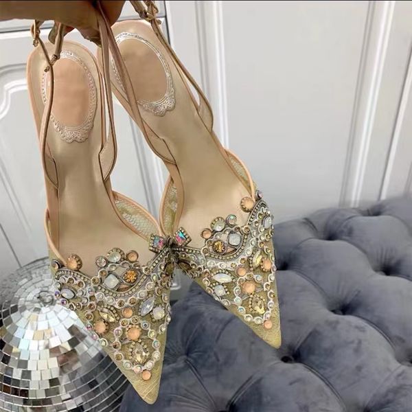 women rene sandals caovilla designer heels 100% leather womens heel sandals fashion summer wedding dress shoes party metal buttons 6eg7, Black