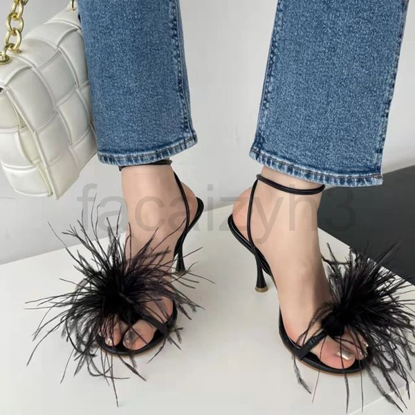 sandals designer 2022b new style feather shuttlecock with thin heels and sandals for women l7n7, Black
sandals designer 2022b new style feather shuttlecock with thin heels and sandals for women l7n7, Black