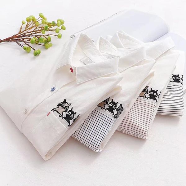 japanese cartoon cat embroidery cardigan shirt women casual sweet solid white long sleeve colorful button female blouse u363
japanese cartoon cat embroidery cardigan shirt women casual sweet solid white long sleeve colorful button female blouse u363