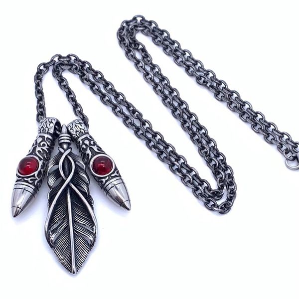 titanium steel retro bullet feather pendant necklace men's hip-hop hipster fashion personality ornaments street all-match gilt, Silver
titanium steel retro bullet feather pendant necklace men's hip-hop hipster fashion personality ornaments street all-match gilt, Silver