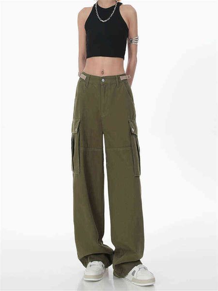 retro streetwear green overalls wide leg cargo women pants women's trousers high waist loose casual trousers vintage stre t220728, Black;white
retro streetwear green overalls wide leg cargo women pants women's trousers high waist loose casual trousers vintage stre t220728, Black;white