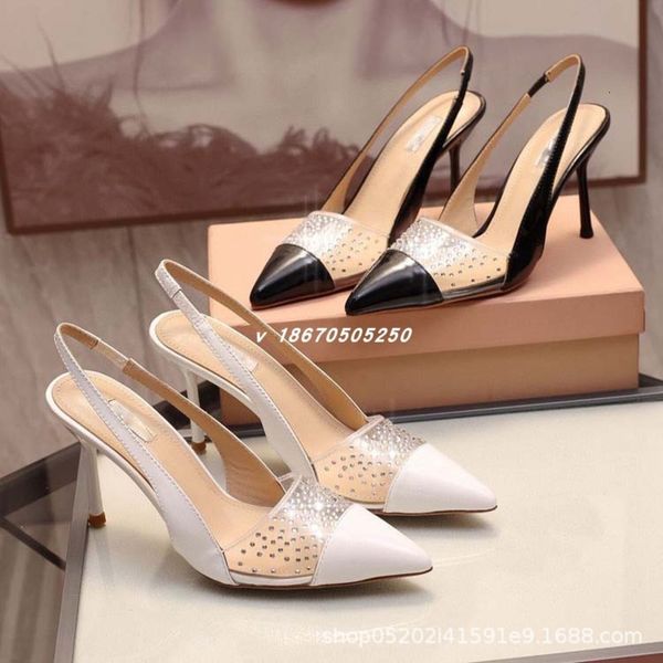 sandals spring and summer pvc baotou sandals fairy wind pointed back empty white high heels women's thin, Black
sandals spring and summer pvc baotou sandals fairy wind pointed back empty white high heels women's thin, Black