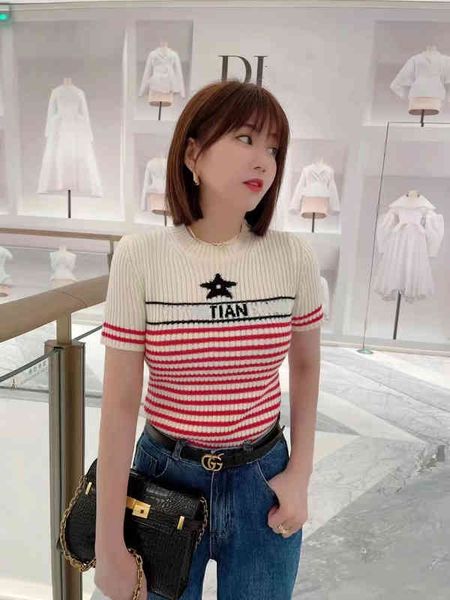 stripe short sleeve sweater 2022 summer new reuction style slim women's treny fashion latest clothes ladies dresses men's t-shirt, White
stripe short sleeve sweater 2022 summer new reuction style slim women's treny fashion latest clothes ladies dresses men's t-shirt, White