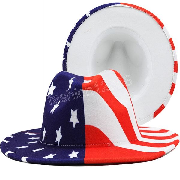 america flag fedora felt hat for women wide brim stars and striped panama cap man felt jazz hat outdoor festival caps, Blue;gray
america flag fedora felt hat for women wide brim stars and striped panama cap man felt jazz hat outdoor festival caps, Blue;gray