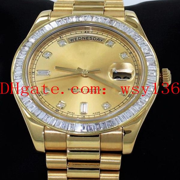 luxury men's wrist watches day-date ii presi 218238 18k yellow gold baguettes diamond 36mm automatic mechanical movement mens312i, Slivery;brown
luxury men's wrist watches day-date ii presi 218238 18k yellow gold baguettes diamond 36mm automatic mechanical movement mens312i, Slivery;brown