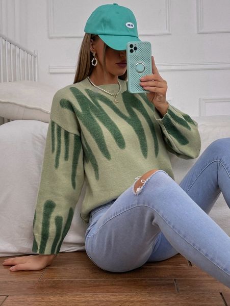 graphic high low drop shoulder sweater b4ix#, White;black
graphic high low drop shoulder sweater b4ix#, White;black