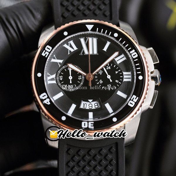 new diver w7100044 w7100043 quartz chronograph mens watch two tone rose gold steel case black dial rubber satch sport hwca hellowatch g12a, Slivery;brown
new diver w7100044 w7100043 quartz chronograph mens watch two tone rose gold steel case black dial rubber satch sport hwca hellowatch g12a, Slivery;brown