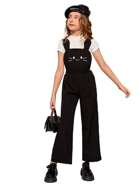 girls cartoon embroidery crisscross back overall jumpsuit without tee m0wt#, White;black
girls cartoon embroidery crisscross back overall jumpsuit without tee m0wt#, White;black