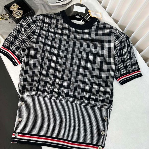 women's sweaters designer correct version22 spring summer tb plaid knitted sho, White;black
women's sweaters designer correct version22 spring summer tb plaid knitted sho, White;black