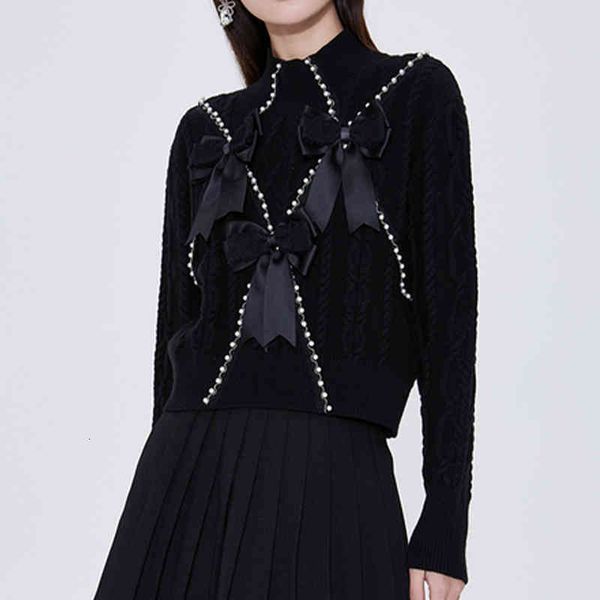 women's knits tees early spring style temperament fried dough twist nail bead bow splicing slim pullover sweater women ngto, White
women's knits tees early spring style temperament fried dough twist nail bead bow splicing slim pullover sweater women ngto, White