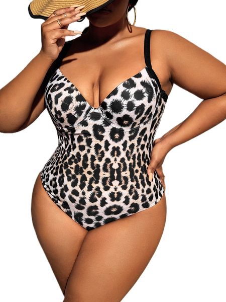 plus leopard print underwire one piece swimsuit u2bl#, White;black
plus leopard print underwire one piece swimsuit u2bl#, White;black
