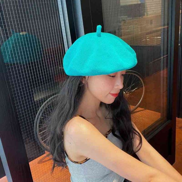 9 colors new korea women autunm beret cap girls cotton pink thin beret hat spring summer painter cap allmatch j220722, Blue;gray
9 colors new korea women autunm beret cap girls cotton pink thin beret hat spring summer painter cap allmatch j220722, Blue;gray