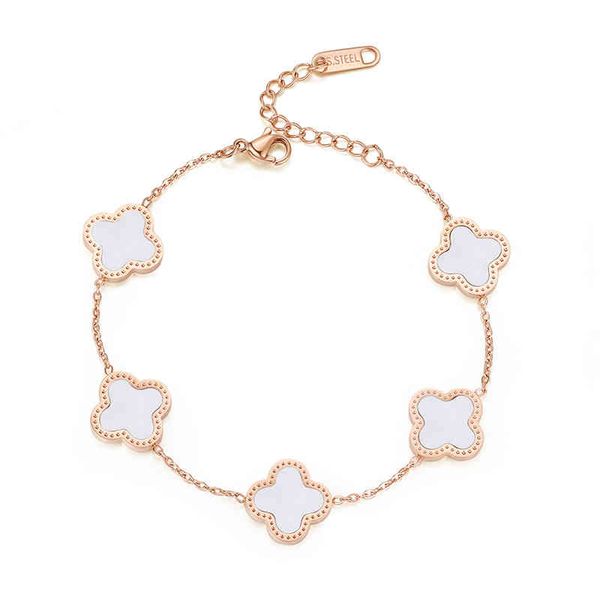 japan and south korea fashion titanium steel clover five flower female lucky grass acrylic 18k rose gold bracelet, Black
japan and south korea fashion titanium steel clover five flower female lucky grass acrylic 18k rose gold bracelet, Black