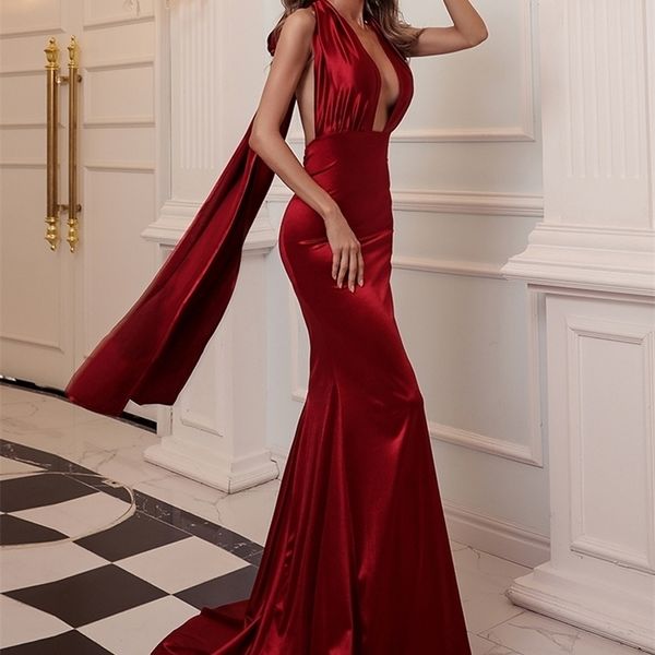 missord deep v-neck evening party satin dress sleeveless summer maxi women prom self tie plunging halterneck fishtail dress 220510, Black;gray
missord deep v-neck evening party satin dress sleeveless summer maxi women prom self tie plunging halterneck fishtail dress 220510, Black;gray