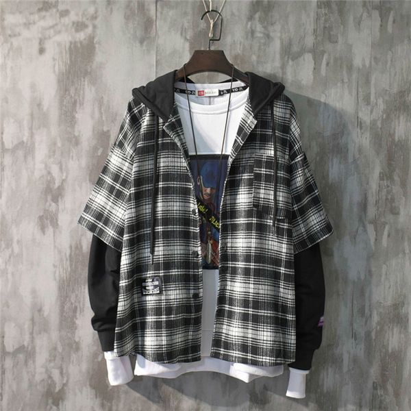 men emo harajuku fashion autumn alt hooded collar plaid sweatshirt japanese hoodie drawstring oversized hoodies 220805, Black
men emo harajuku fashion autumn alt hooded collar plaid sweatshirt japanese hoodie drawstring oversized hoodies 220805, Black