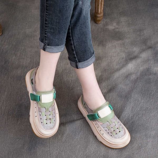 spring and summer 2022 new handsome british style leather hand color matching velcro perforated women's shoes thick sole single shoes, Black
spring and summer 2022 new handsome british style leather hand color matching velcro perforated women's shoes thick sole single shoes, Black