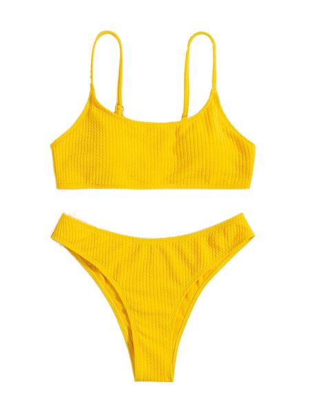 plain textured bikini swimsuit g614#, White;black