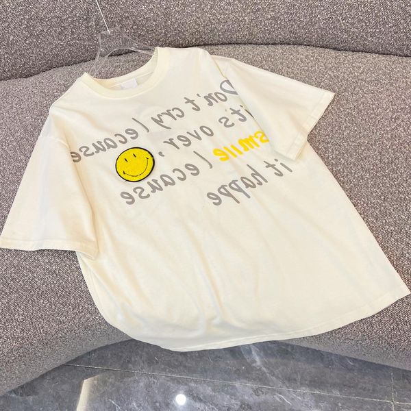 women's t-shirt designer letter smiling face printed t-shirt women's 2022 spring and summer new design sense back bear doll loose, White
women's t-shirt designer letter smiling face printed t-shirt women's 2022 spring and summer new design sense back bear doll loose, White