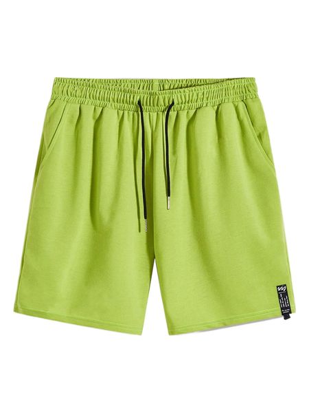 men letter graphic drawstring waist shorts s3nc#, White;black